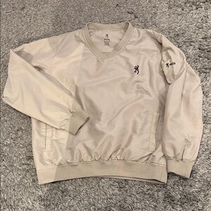 Browning V-Neck Sweater in Light Tan